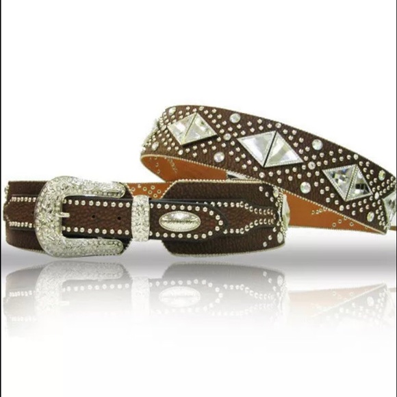 Wholesale by Atlas Bling Brn Western Belt Sz M